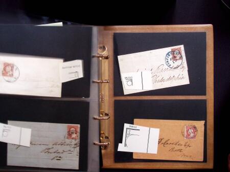 1851-56 3c Red Washington specialised selection in