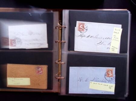 1851-56 3c Red Washington specialised selection in