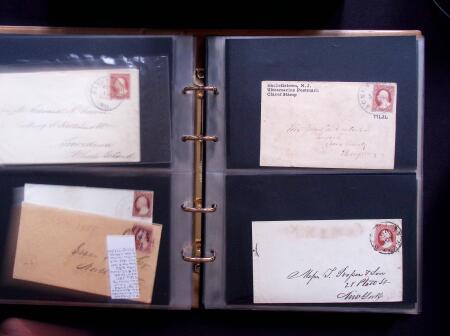 1851-56 3c Red Washington specialised selection in