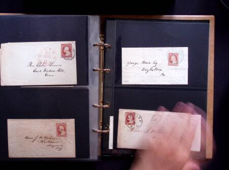 1851-56 3c Red Washington specialised selection in