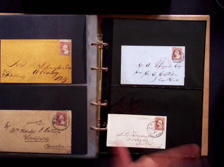 1851-56 3c Red Washington specialised selection in