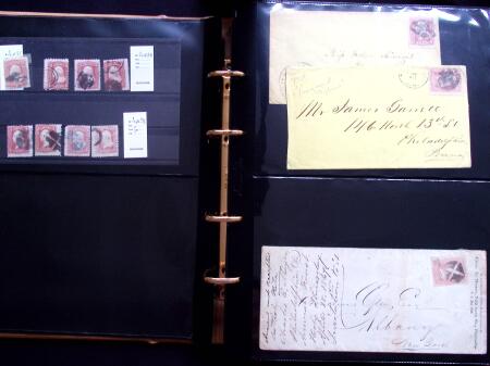 1857-60 3c red Washington specialised group in one