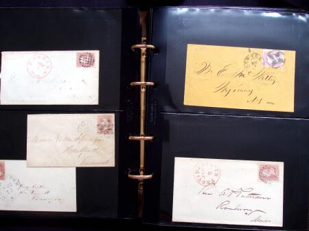 1857-60 3c red Washington specialised group in one