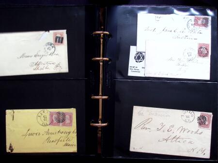 1857-60 3c red Washington specialised group in one