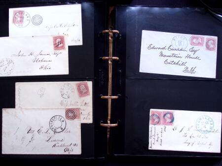 1857-60 3c red Washington specialised group in one