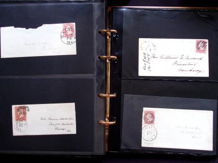 1857-60 3c red Washington specialised group in one