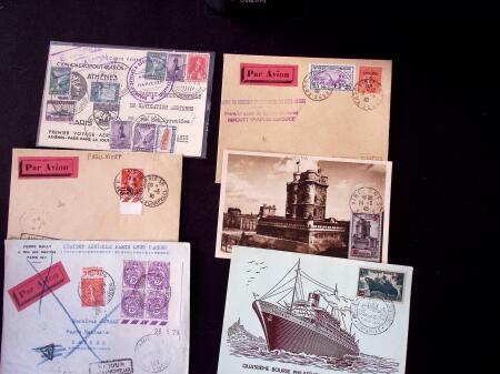 1929-54 POSTE AÉRIENNE : Ensemble de 47 vols dont