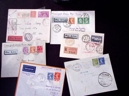 1929-54 POSTE AÉRIENNE : Ensemble de 47 vols dont