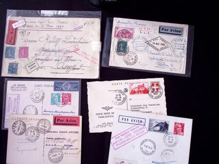 1929-54 POSTE AÉRIENNE : Ensemble de 47 vols dont