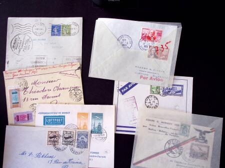 1929-54 POSTE AÉRIENNE : Ensemble de 47 vols dont