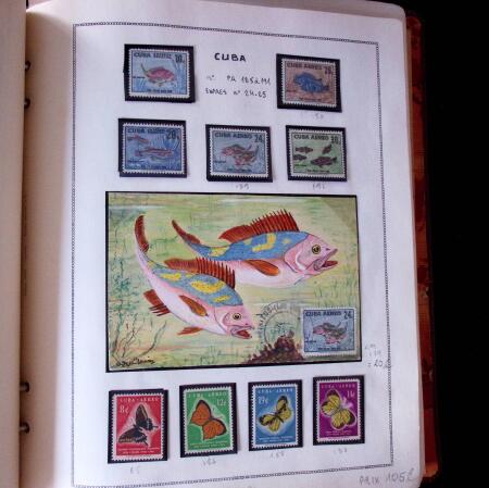 1920-70ca THEMATICS collection in large MOC album with