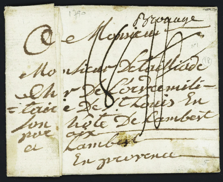 Brouage : MP manuscrite "Brouage" (L n°1 - 1790), ind 18. TB