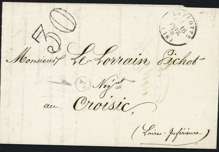 Lettre avec T16 "La Flotte (16)" (fev 70) + taxe 30 double-trait + boite rurale supplémentaire (A3) de Sainte-Marie de Ré. TB