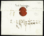 Lettre de Vesoul (plusieurs réexpéditions) avec au verso petite marque manuscrite "Deb de Jonzac" (L n°5 - 1780), ind 20, rare et TB