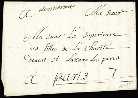 Marans : marque manuscrite "De Marans" (L n°7, 1703), ind 22, RR et TB, signé Baudot