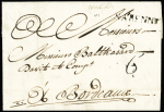 MP "Marenne" (L n°1 - 1760) + "Tramblade" manuscrit (service secondaire) ex collection Lenain, ind 24. TB
