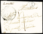 Matha : cursive manuscrite de remplacement "De Matha" + T13 "St Jean d'Angely (16)" (1832). Pièce du catalogue Dubus. Grande rareté, ind 24. TB