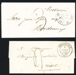 Montendre : lettre CAD T12 "Montendre (16)" (1838) + taxe 3 manuscrite, ind 7, B/TB