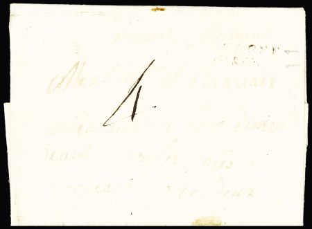 Mortagne sur Gironde : MP à sec "Mortagne sur Gironde" (L n°1 - 1787), ind 22, RR et TB