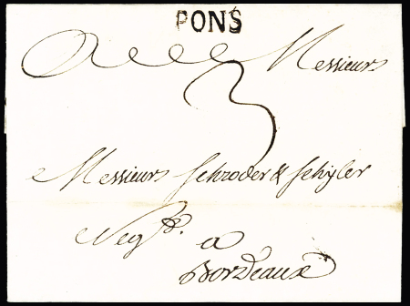 Pons : MP "Pons" (18 x 6 - L n°1 - 1750), ind 19, jolie pièce