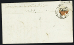 Lettre avec MP "16 Rochefort" rayée pour l'Ile d'Aix (1802) avec au verso mention manuscrite "inconnu à l'Isle d'Aix", ind 15. TB