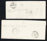 2 lettres avec T15 (1866) et T16 (1870) "St Porchaire (16)" + taxe 30 double-trait. TB