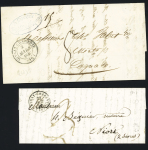 2 lettres avec CAD T14 et T15 "Tonnay Charente (16)" (1846 et 1847), ind 6 et 3. TB