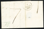 MP "P 16P La Tremblade" (52 x 12) + dateur A (1828) sur lettre pour Granville, ind 15. TB