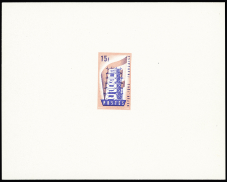 N°1076 Europa 1956 15f, épreuve de couleur en rose