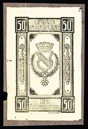 Projet de timbre pour la Caisse d'épargne de Strasbourg,