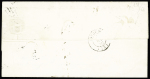 REUILLY : N°3 OBL grille + cursive "35 Reuilly" + T15 Vierzon (1850) + "OR" sur lettre, ind 21. TB