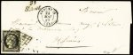 SAINT AOUT : N°3 OBL grille + cursive "35 St Aout" + T15 Ardentes (24 mai 1849), ind 23, jolie pièce