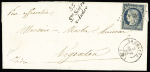 SAINTE-SEVERE : N°4 OBL PC 818 + cursive "35 Ste Sévère-s-Indre" + T15 "La Châtre (35)" (1852) sur lettre, ind 18. TB