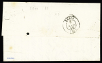 N°4 OBL grille + cursive "35 Thevet" + T15 La Châtre (4.7.1850) sur lettre, ind 21. TB