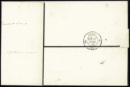 N°9a 10c bistre-brun, filets intacts, voisin, obl.