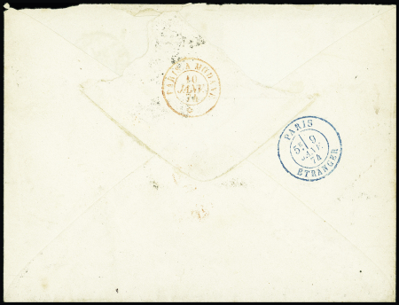 N°57+ 60B obl. étoile 20 sur env. de Paris 1874 pour