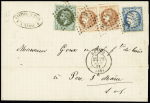 N°25+37+40B en paire (touchée) obl. GC sur lettre