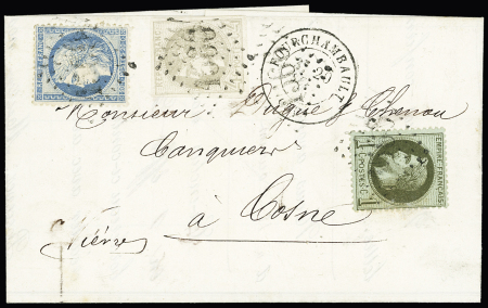 N°25+37+41B obl. GC sur lettre de Fourchambault (Nièvre)