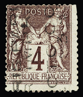N°14 4c lilas-brun type Sage, TB
