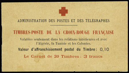 N°147-C1 10c+5c brun-rouge type Semeuse, carnet de 20, **, petite tâche sur la couverture sinon TB