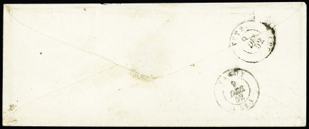 N°10 25c bleu Présidence en paire sur lettre PC (2855 Sedan) taxe double trait 25, cad T15 Sedan 8 décembre 1852, verso cad T15 Metz 9 décembre et arr. Nancy même jour, TB