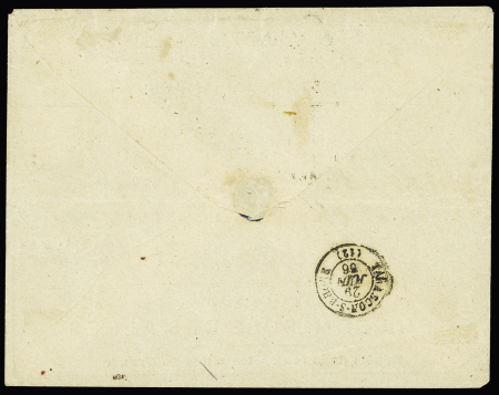 N°22 20c bleu obl. GC 164 +T15 Arles 28 juin 1866