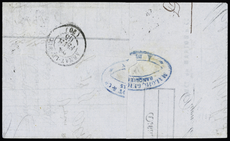N°24 80c rose obl. Càd bureau de passe 1307 + Càd Dijon 27 février 1865, sur lettre pour Arnay le Duc, arr., TB