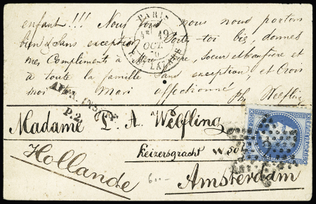 N°29A obl. étoile 2 +càd Paris 19.10.1870 sur jolie