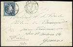 Càd Cherbourg à Paris 9 mars 1871 sur n°45B +"Affranchissement