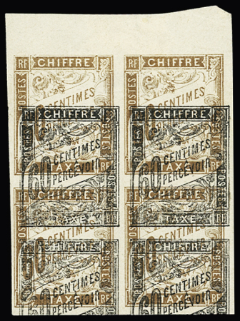 TAXE n°24c 60c brun jaunâtre avec une double impression