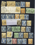 1852-1875, période classique avec obl. Algérie PC et GC, dont Aïn-Beida (GC 5001), Oued-Athmenia (GC 5150), Boghari (GC 5142 bleu), TB