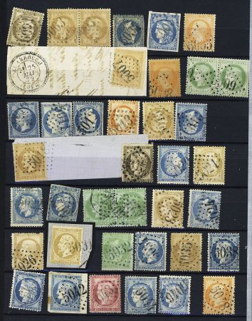 1852-1875, période classique avec obl. Algérie PC et GC, dont Aïn-Beida (GC 5001), Oued-Athmenia (GC 5150), Boghari (GC 5142 bleu), TB