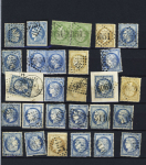 1852-1875, période classique avec obl. Algérie PC et GC, dont Aïn-Beida (GC 5001), Oued-Athmenia (GC 5150), Boghari (GC 5142 bleu), TB
