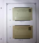 1893-1944, Collection de 58 entiers postaux du Maroc montés sur page, la plupart utilisés, dont cachet "retour à l'expéditeur" nov. 1942 cause débarquement allié, jolie section d'entiers Iris et Pétain avec surtax